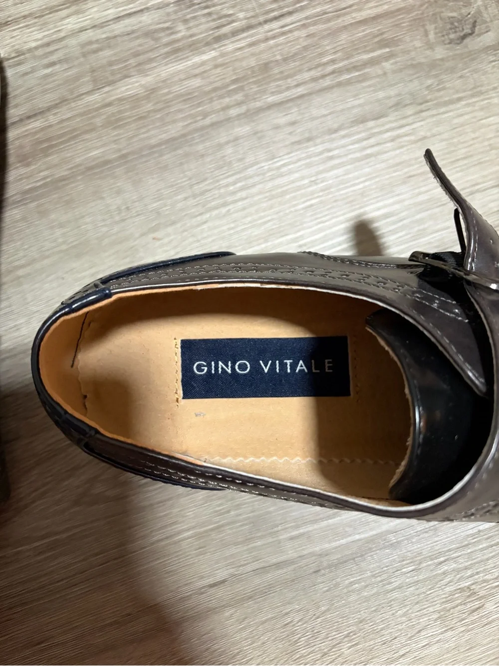 Men's Navy and Black Leather Monk Strap Dress Shoes